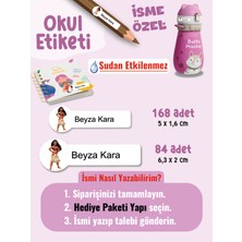 Okul Etiketi SUDAN ETKİLENMEZ, Kalem Defter Etiketi Moan Temalı Özel Isim Yazılabilen Etiket - 252ADET