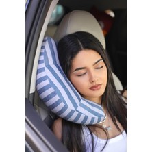 Seyahat Boyun Yastığı Ortopedik Araba Otobüs Uçak Yolculuk Yastığı Gri 30 x 10 Kurtçuk Yastık Gri