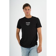 Bisiklet Yaka Baskılı T-Shırt