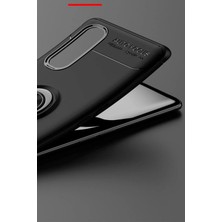 Eyesofu Oppo Find X2 Kılıf Range Yüzüklü Silikon - Siyah-Kırmızı - EYESO5876-2998