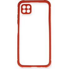 Eyesofu Huawei P40 Lite Kılıf Miami Şeffaf Silikon - Kırmızı - EYESO6517-1633