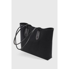 Kanvas Siyah El Ve Omuz Çanta Kadın Retro Shopper Çanta 264