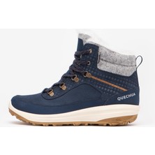 Decathlon Quechua Kadın Outdoor Deri Kar Botu - Mavi - NH900 Mid