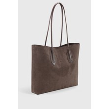 Süet Kahve El Ve Omuz Çanta  Kadın Retro Shopper Çanta 264