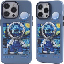 Eyesofu iPhone 13 Pro Max Kılıf Prada Desenli Kapak - Prada Mavi - 1 - EYESO6323-5485