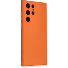 Eyesofu Samsung Galaxy S22 Ultra Kılıf Nano Içi Kadife Silikon - Turuncu - EYESO5438-9373