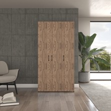 Ugi 3 Kapaklı Çam Elbise Dolabı / Toparlayıcı / Çok Amaçlı Dolap 90