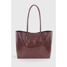 Bordo Kadın Retro El Ve Omuz Çanta  Shopper Çanta 264