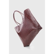 Bordo Kadın Retro El Ve Omuz Çanta  Shopper Çanta 264
