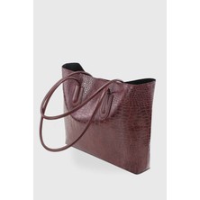 Bordo Kadın Retro El Ve Omuz Çanta  Shopper Çanta 264