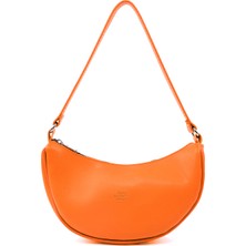 Turuncu Shk26 Tek Bölmeli Suni Deri El ve Omuz Çantası