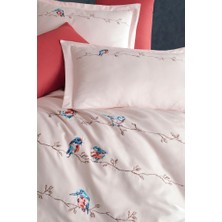 Maribor Collection Vogel Nakışlı %100 Pamuk Saten Çift Kişilik Nevresim Takımı
