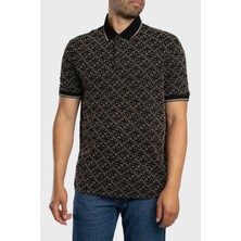 Armani Exchange Tamamı Logolu Pamuklu Regular Fit Düğmeli Polo Yaka T Shirt Erkek Polo Yaka T Shirt XM001883 AF10356 FC196