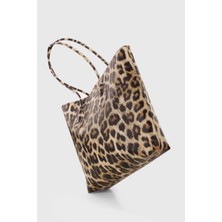 Leopar Desen Kadın Retro Shopper El Ve Omuz  Çanta 264
