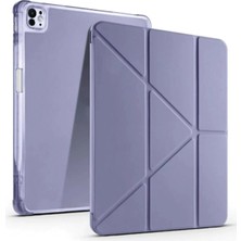 Eyesofu iPad Pro 13 (2024) Kılıf Kalemlikli Mars Tablet Kılıfı - Lila - EYESO3943-3168