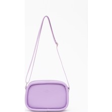 Lila Shk62 Tek Bölmeli Suni Deri Ayarlanabilir Askılı Fermuarlı Çapraz Omuz Çantası