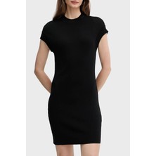 Armani Exchange Slim Fit Bisiklet Yaka Kısa Kollu Mini Elbise Bayan Elbise XW000764 AF10352 UC001