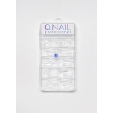 Qnail Professional No: 8 100 Lü Tek Numaralı Tips Yarımay Şeffaf Rengi