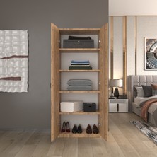lilyum 2 Kapaklı 5 Katlı Çok Amaçlı / Elbise Dolabı / Saklama Dolabı 70 Lilyum