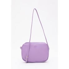 SHAKA Lila U23 Suni Deri ,tek Bölmeli, Fermuarlı,süet Iç Kumaş, Ayarlanabilir Askılı, Mini Urban Omuz Çantası