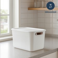 Homing Çok Amaçlı Kapaklı Beyaz Organizer Kutu 15 Lt