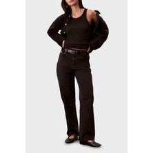 Calvin Klein Pamuklu Straight Fit Yüksek Bel Düz Paça Jeans LV047B909G846 Bayan Kot Pantolon LV047B909G 846