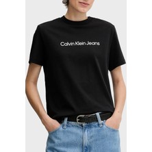 Calvin Klein % 100 Pamuk Regular Fit Bisiklet Yaka Logolu T Shirt LV047C912GUB1 Bayan T Shirt LV047C912G Ub1
