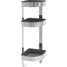 3 Katlı Köşe Banyo Rafı 19X19X58 cm Ikea Duvara Monte Askılı Duş Sepeti Paslanmaz Çelik Raf