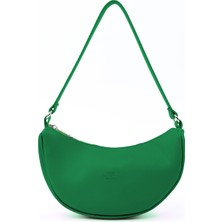 SHAKA Çimen Yeşili SHK26 Tek Bölmeli Suni Deri El ve Omuz Çantası U:12 E:26 G:6 cm