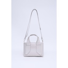 Gri SHK60 Suni Deri, Tek Bölmeli, Fermuarlı, Ayarlanabilir Askılı, El, Kol Ve Omuz Çantası