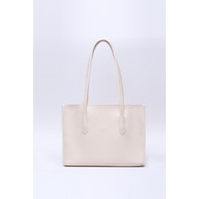 SHAKA Krem Shk173  Deri, Tek Bölmeli, Fermuarlı, Makyaj Çantalı El, Kol Ve Omuz Çantası U:24 E:34 G:13 Cm