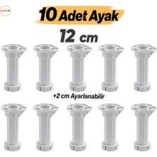 Ayarlanabilir 10 Adet 12 cm Plastik Ayak Dolap Mobilya Tezgah Yükseltici Yükseltme Ayağı Ayakları