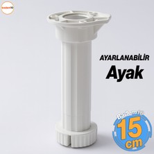 Ayarlanabilir 1 Adet 15 cm Plastik Ayak Dolap Mobilya Tezgah Yükseltici Yükseltme Ayağı Ayakları