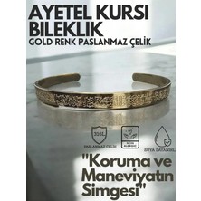 Ayetel Kürsi Yazılı Bileklik Paslanmaz Çelik Ayarlanabilir Erkek/kadın Bileklik