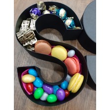 Ladijtal Harf Çikolata ve Macaronlu Kutu Seti 25cm