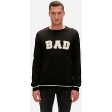 Bad Bear Felt Crewneck Siyah Erkek Sweatshirt