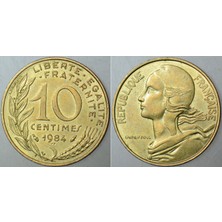 Fransa 10 Centımes 1984.