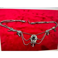 Antika Van Işi Savatlı 800 Ayar Gümüş Gerdanlık - 35,4 Gram Ağırlığında