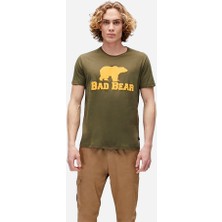 Bear Tee Haki Yeşil Logo Baskılı Erkek Tişört