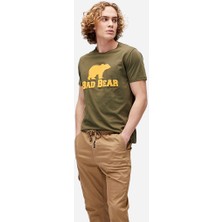 Bear Tee Haki Yeşil Logo Baskılı Erkek Tişört