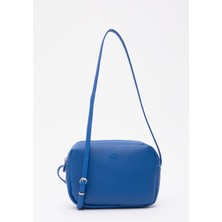 SHAKA Saks Mavi U23 Suni Deri ,tek Bölmeli, Fermuarlı,süet Iç Kumaş, Ayarlanabilir Askılı, Mini Urban Omuz Çantası