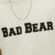 Bad Bear Title Oversize Marshmallow Beyaz Baskılı Erkek Tişört
