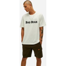 Bad Bear Title Oversize Marshmallow Beyaz Baskılı Erkek Tişört