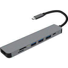 Cepte Toptan Ally 7in1 USB 3.1 HDMI 4K 30HZ 2k 1080P Type-C Hub Adaptör DÖNÜŞTÜRÜCÜ-(1903) - CPTD5284-864