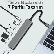 Cepte Toptan Ally 7in1 USB 3.1 HDMI 4K 30HZ 2k 1080P Type-C Hub Adaptör DÖNÜŞTÜRÜCÜ-(1903) - CPTD5284-864