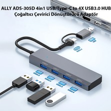Cepte Toptan Ally ADS-305D 4in1 Usb/type-C To 4x Usb3.0 Hub Çoğaltıcı Çevirici Dönüştür? - CPTD4718-642