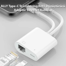 Cepte Toptan Ally Type-C To Lightning RJ45 Dönüştürücü Adaptör Ethernet KABLOSU-(1903) - CPTD5253-9982