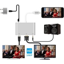Cepte Toptan Iphone Ipad P32 HDMI VGA Av Audio Dönüştürücü ADAPTÖR-(1903) - CPTD8558-1991
