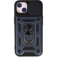 iPhone 14 Kılıf Pars Lens Yüzüklü Silikon - Lacivert - CPTD1992-8272