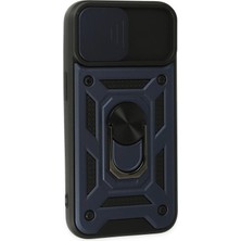 iPhone 14 Kılıf Pars Lens Yüzüklü Silikon - Lacivert - CPTD1992-8272